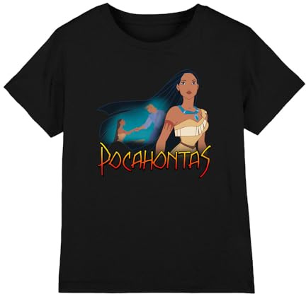 Pocahontas John Smith Canoe Girls T Shirt, Black, 3-4 Years