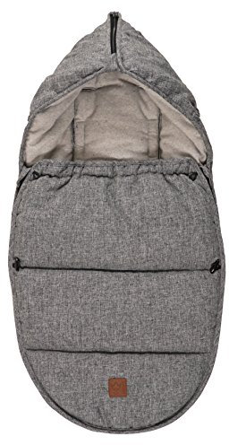 Kaiser 65385225 Hoody Fußsack für Kinderwagen, Baumwolle/Fleece, grau