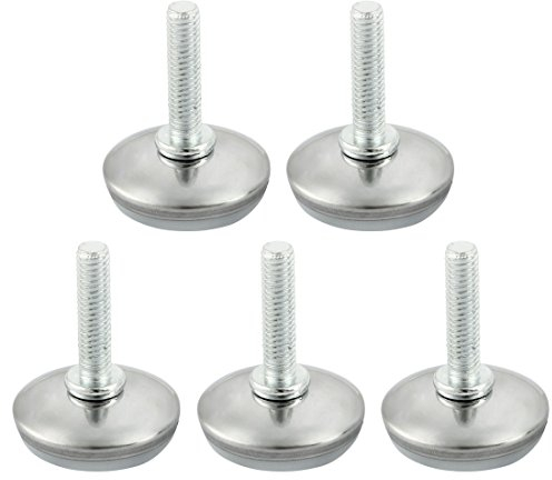 sourcing map 5 Stück Verstellbare Möbelfüße M6x25mm Einstellbare Gewinde Kunststoff Möbel Tisch Gleitet Ausgleichsfuß