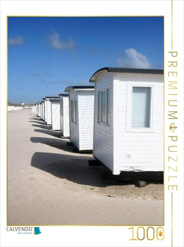 CALVENDO Puzzle Badehäuschen am Strand von Løkken | 1000 Teile Lege-Größe 48 x 64 cm Foto-Puzzle für glückliche Stunden