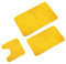 WohnDirect Badematten Set 3tlg - 3X Badvorleger (45x45 + 50x80 + 60x100cm) - Badteppich rutschfest & Waschbar - MIT WC Ausschnitt - Gelb