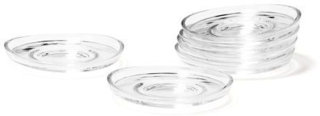 Leonardo Loop Untertasse, spülmaschinengeeignete Glas-Unterteller für Tassen und Gläser, 6er Set, Ø 110 mm, 058204