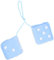 Sumex Dados30 Race Sport - Dadi Peluche Bianco-Blu Decorativi, 7X7 cm