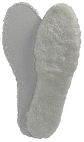 Harrys-Collection Damen Herren Sehr dicke Sohle aus echtem Lammfell, Weiß, 37 EU