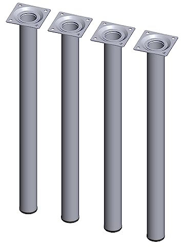 Element System 18133-00348 Möbelfuß rund – Stahlrohrfuß, ideal als Tischbein für die Gestaltung individueller Möbelstücke – Ø 30 mm, Chrom, Länge 500 mm, 4 Stück