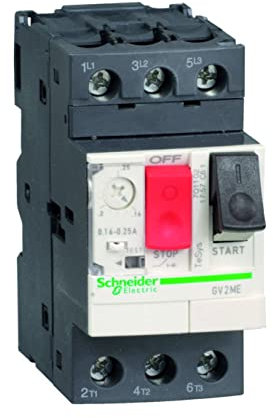 Schneider Electric TeSys GV2 GV2ME04 Motorschutzschalter, 3-polig, 0,4–0,63 A, thermisch magnetisch, Knebelsteuerung, Schraubklemmklemmen