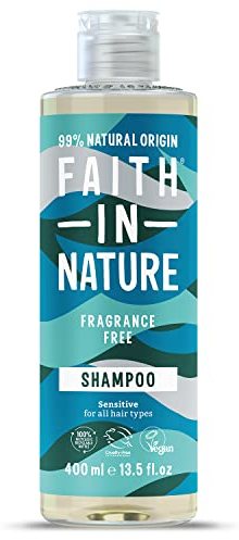 Faith In Nature Natürliches Duftfreies Shampoo, empfindlich, vegan und tierversuchsfrei, ohne SLS oder Parabene, für alle Haartypen, 400 ml