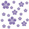 kleb-Drauf® | 19 Blumen | Lila - glänzend | Wandtattoo Wandaufkleber Wandsticker Aufkleber Sticker | Wohnzimmer Schlafzimmer Kinderzimmer Küche Bad | Deko Wände Glas Fenster Tür Fliese