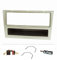 tomzz Audio 2439-072 Juego de Panel de Radio Compatible con Opel Corsa C Combo Omega B Vectra C Meriva Cromado Mate con Adaptador de Radio Adaptador de Antena ISO Soporte de desbloqueo ISO DIN
