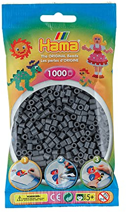 Hama 207-71 Bügelperlen Beutel 1000x, dunkelgrau, 10 x 30 x 17 cm