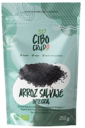 Arroz Salvaje Integral Ecológico - 250g. Zizania Aquatica o Arroz Negro Salvaje.