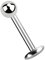 Titan Piercing Labret Stecker 4 mm Platte in 1,2 x 7 mm + 3 mm Titan-Kugel