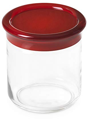 Omada Design Barattolo Cucina in Plastica da 0,75 lt, Contenitore Porta Sale, Alimenti, Made in Italy, Lavabile in Lavastoviglie, Linea Trendy, Rosso