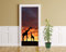 Bilderdepot24 Türtapete Giraffen im Sonnenuntergang 90 x 200 cm - einteilig Türaufkleber Türfolie Türposter - Afrika Tier Savanne Steppe