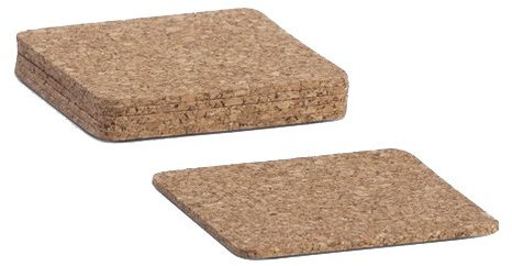 Zeller 2090 Kork-Glasuntersetzer-Set 6-teilig, 9,5 x 9,5 cm