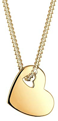 Elli Halskette Damen Herz Symbol Cut Out in 925 Sterling Silber vergoldet