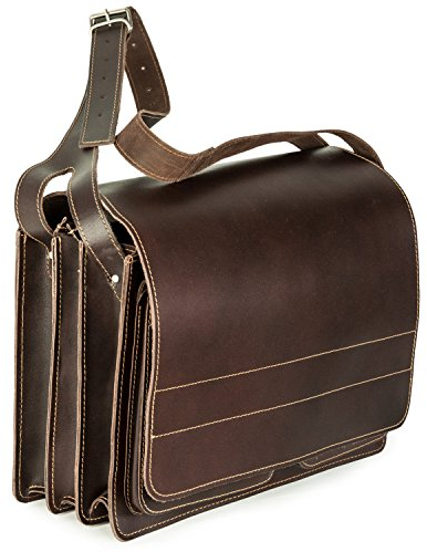 Jahn-Tasche – Sehr Große Aktentasche/Lehrertasche Größe XXL aus Leder, Braun, Modell 677