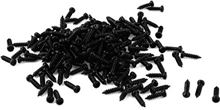 sourcing map 200pcs Phillips Schwarz Auto-Bolzen-Schraube der Kreuzschlüssel Befestigung von 2,3 mm x 8 mm de