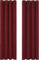 Deconovo Verdunkelungsvorhänge Thermovorhänge Gardinen Vorhänge mit Ösen Fensterdeko Vorhänge, 245x140cm(HöhexBreite), Rot, 2er Set