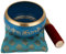Juego de cuenco de meditación tibetana Om Mani, cojín y mazo de Zap Impex®, azul, 10,2 cm