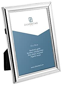 Fotorahmen Perlrand glänzend 13x18cm versilbert anlaufgeschützt, Silber