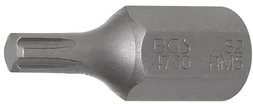 BGS 4760 | Bit | Außensechskant 10 mm (3/8) | Keil-Profil (für RIBE) M5 | Länge 30 mm | Chrom-Vanadium-Stahl (S2)