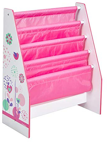 Worlds Apart 470FLW Blumen und Schmetterlingen Regal für Kinderbücher, Holz, 23 x 51 x 60 cm, rosa