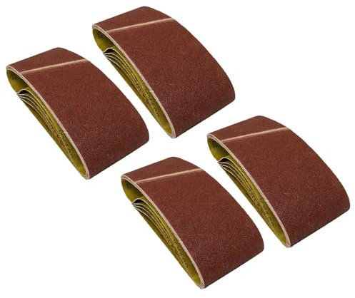 Dapetz ® Sanding Belts 75mm x 533mm Belt Sander 40/60/80/120 Grit Abrasive Aluminum Oxide for Grinding, Sharpening Derusting Wood, Paint, Metal, Plastics Bosch, Black Decker & Makita 20PCS