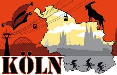 U24 Flagge Fahne Köln Skyline 90 x 150 cm