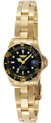 Invicta Pro Diver Orologio da Donna in acciaio inossidabile con movimento Quarzo - 24mm, Oro / Nero
