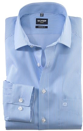 OLYMP Herren Hemd Langarm Regulär 030464 | Hemd, Manschette, Modern Fit, 100%Baumwolle
