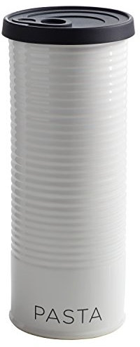 Maxwell & Williams VC6450 Canister Vorratsdose mit Silikondeckel Pasta, 1,7 l, Geschenkbox, Porzellan/Silikon, schwarz/weiß