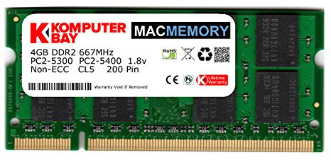 Komputerbay MACMEMORY Apple 4GB (bastone singolo 4GB) PC2-5300 667MHz DDR2 SODIMM iMac e Macbook memoria