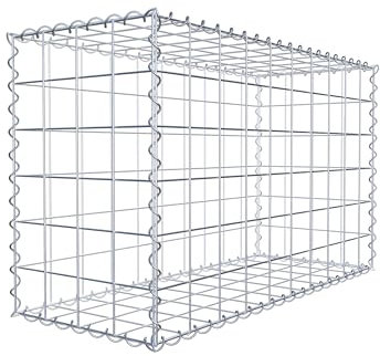 GABIONA Panier de Pierre Gabion carré, Mailles 10 x 10 cm, Profondeur 40 cm, Spirale Fermeture, galvanisé 100 x 60 x 40 cm