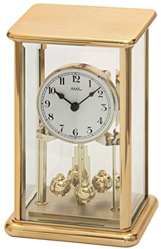 AMS Jahresuhr mit batteriebetriebenem Quartzwerk und Glasglocke Jahresuhr 23cm- 1211