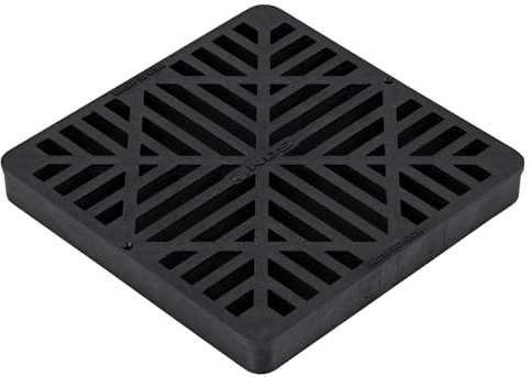 NDS 980G Square Catch Basin Drain Grate, Diamond Design, Fits 9-Inch Catch Basin Drain, Risers and Low Profile Adapter, 9-Inch, Black