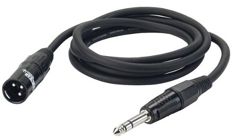 MUSIC STORE Mikrofonkabel, Mikrokabel mit XLR 3 Pol male Klinke stereo Steckern und versilberten Kontakten, Kabellänge 3 m, XLRm/Kli sym