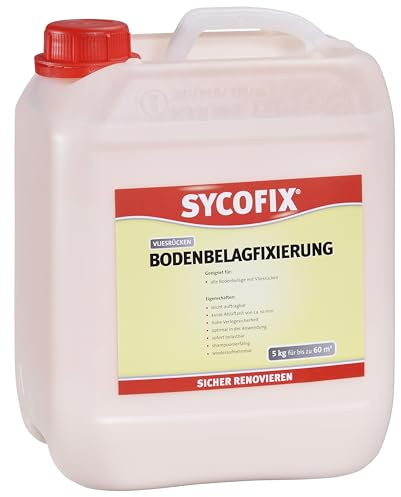 SYCOFIX Vliesrücken Bodenbelagsfixierung 2 kg, optimale Anfags- und Endhaftung, shampoonierfähig, geeignet für Stuhlrollen + Fußbodenheizung, rückstandfrei entfernbar, EMICODE EC1,lösemittelfrei