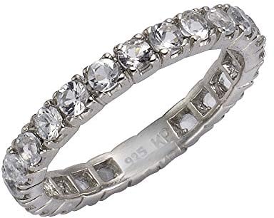 Zeeme Gemstones Damen Ring 925/- Sterling Silber Glänzend Weißtopas weiß 283270004-5