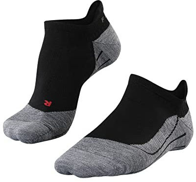 FALKE Men's TK5 Wander Invisible Hiking Socks, No Show, Light Padding, Athletic, Breathable Quick Dry, Merino Wool, Black (Black-Mix 3010), 12.5-13.5, 1 Pair