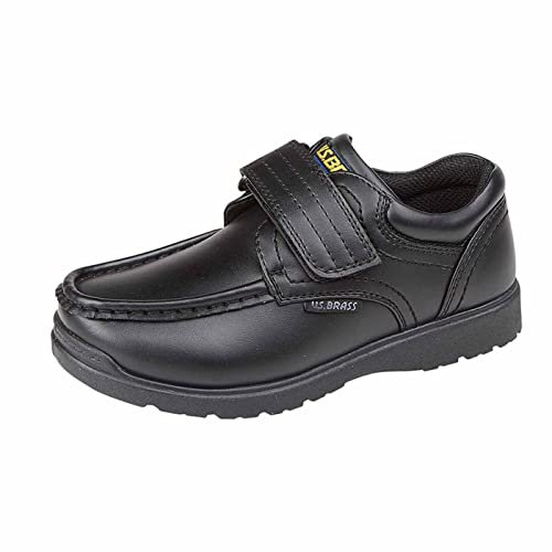BRASS 'MARK' TOUCH FASTENING BOAT SHOE - Black - size C3