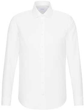 Seidensticker Herren Business - Hemd - Shaped Fit - Bügelfrei - Kent Kragen - Langarm - Umschlagmanschette - 100% Baumwolle Wei (Wei 01) 42