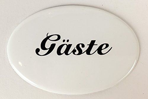 Emaille Gäste Handtuch Schild weiß oval ca. 4x6 cm zum kleben Emailleschild Metallschild Blechschild