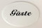 Emaille Gäste Handtuch Schild weiß oval ca. 4x6 cm zum kleben Emailleschild Metallschild Blechschild
