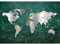 Runa Art Fototapeten 396 x 280 cm Weltkarte metallic - Vlies Wanddekoration Wohnzimmer Schlafzimmer - Deutsche Manufaktur - Grün Silber 9031012c
