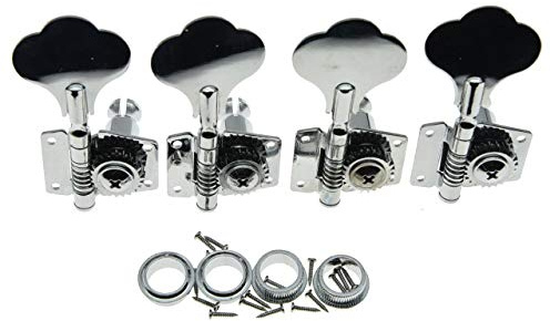 KAISH Chrom 4R Bass-Stimmwirbel Stimmschlüssel Bass Mechaniken für Jazz J Bass Precision P Bass