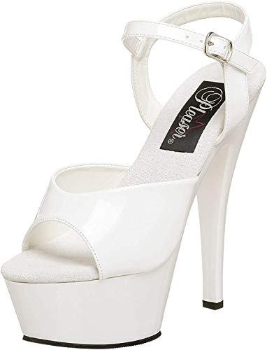 Pleaser KISS-209, Damen Plateau Sandalen, Weiß (Weiss (Wht Pat/Wht)), 39 EU (6 Damen UK)