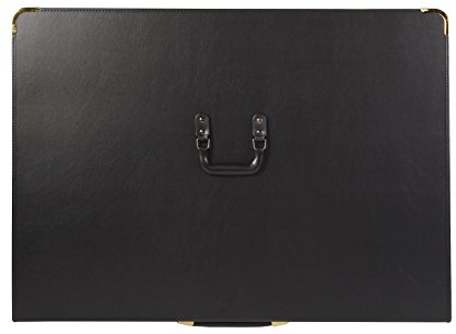 Clairefontaine BPCJ1A1BKZ Goldline Präsentationsmappe (Reißverschluß, 9 Ringen, Griff, robust, praktisch, Metallecken, für 15 Hüllen, DIN A1, 59,4 x 84 cm) schwarz