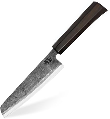 Black Chili Wurst- & Käsemesser | Griff: Ebenholz | 15 cm Carbonstahl Klinge | Extrem scharf und langlebig | Picknickmesser für Wurst & Käse | Wurstmesser | CAYENNE-15