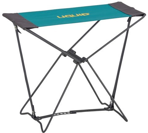 Uquip Mini sgabello pieghevole da campeggio, da campeggio, da pesca, 100 kg, colore: blu/grigio